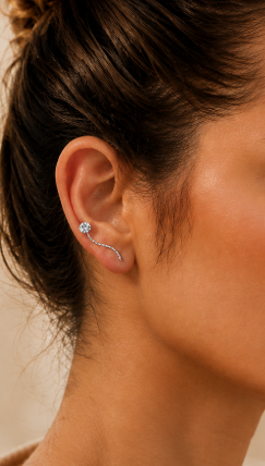 BRINCO EAR CUFF PONTO DE LUZ